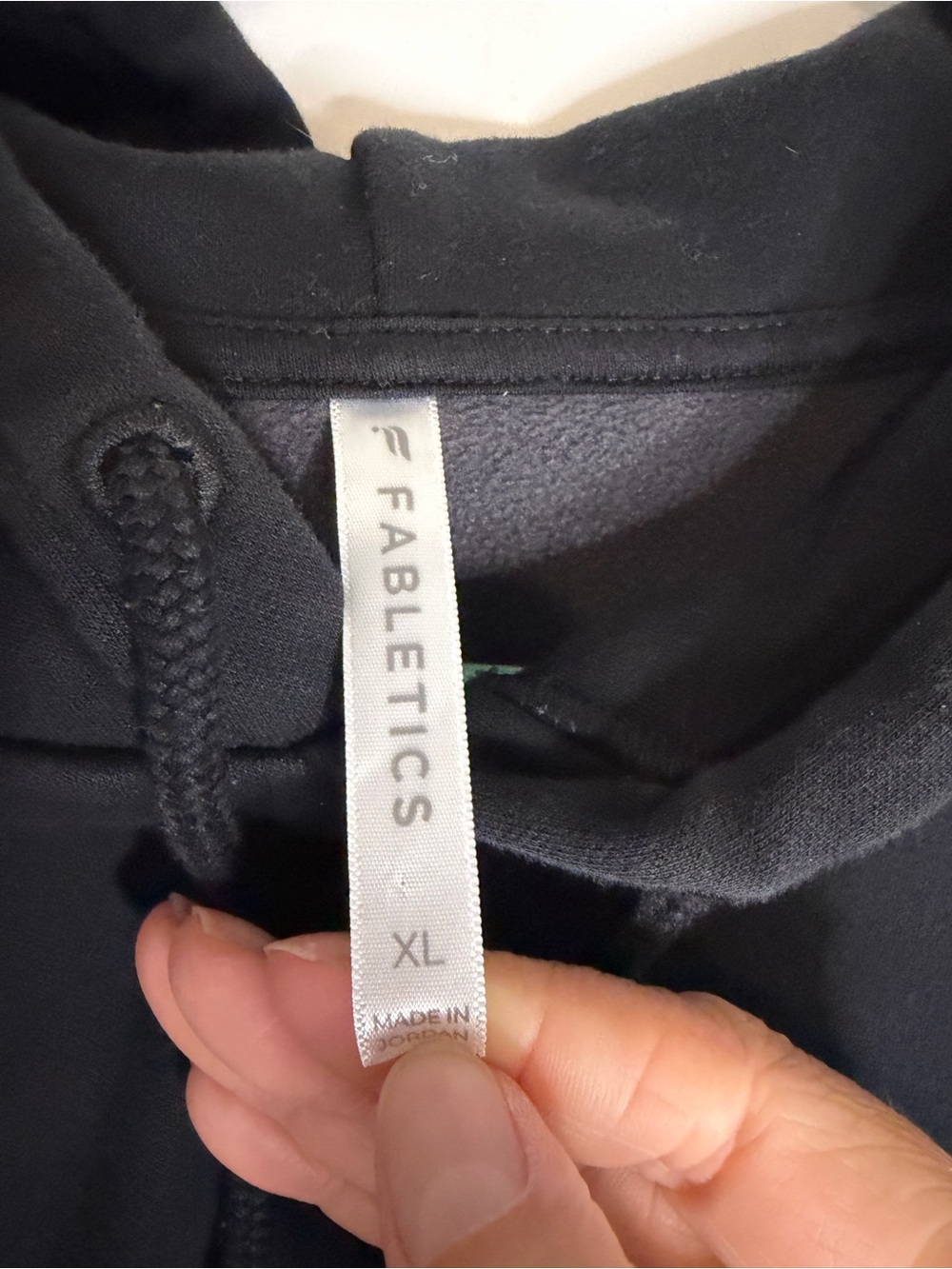 Fabletics Black Cropped Pullover Hoodie with Drawcord - Picture 3 of 4